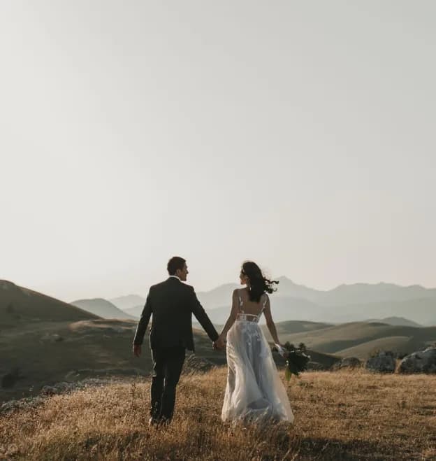 A couple on their wedding day